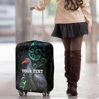 Custom Pukeko New Zealand Luggage Cover Koru Papua Shell with Silver Fern Pattern LT03 - Polynesian Pride