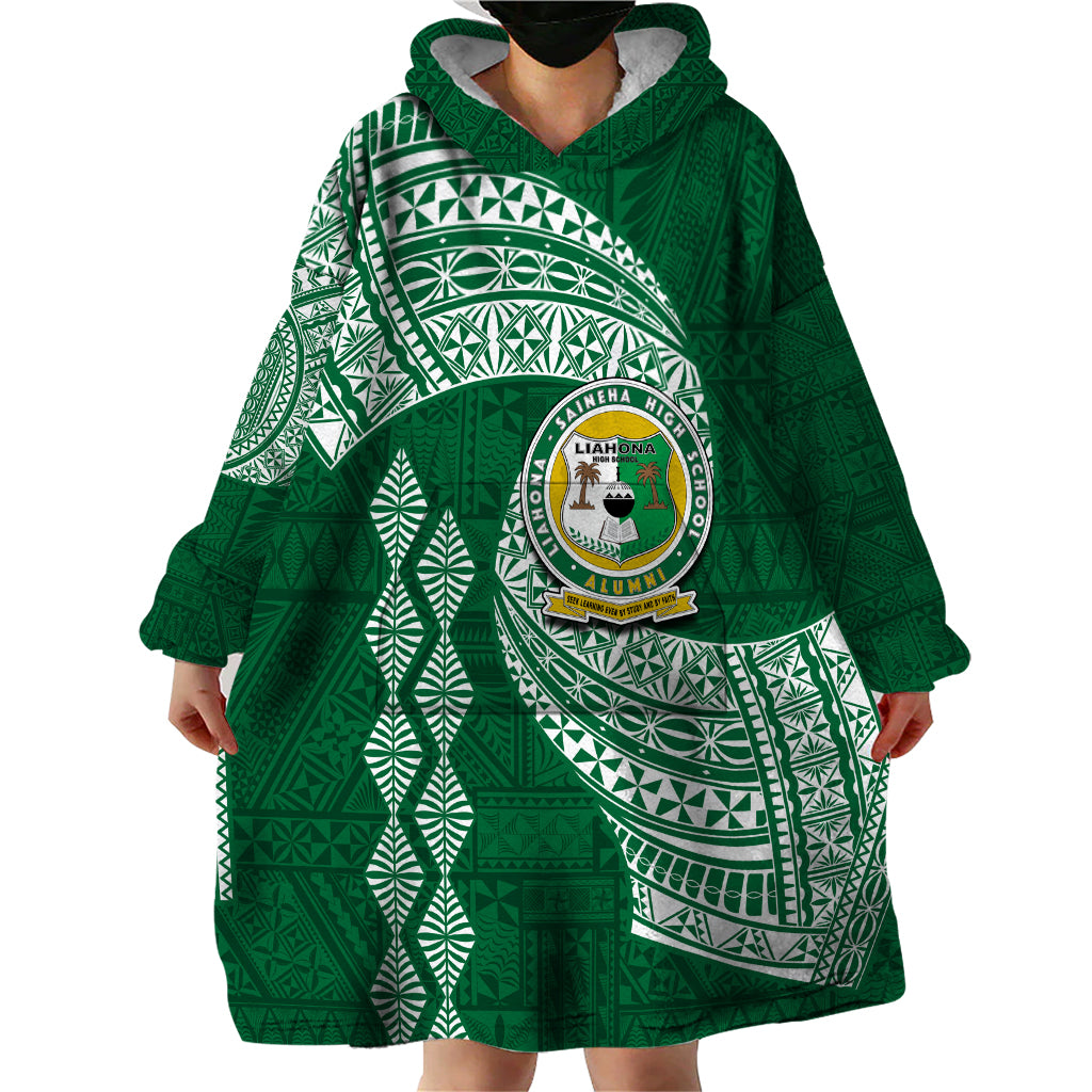 Tonga Lahaina High School Wearable Blanket Hoodie Traditional Ngatu and Polynesian Pattern LT03 - Polynesian Pride
