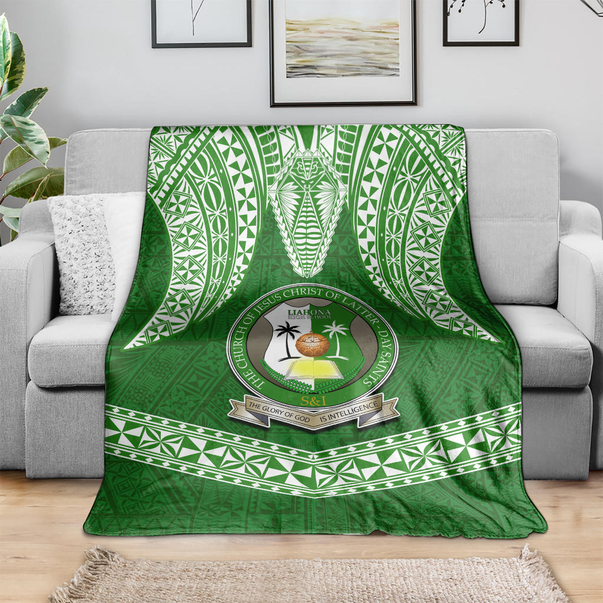 Tonga Liahona High School Blanket Traditional Ngatu and Polynesian Pattern LT03 - Polynesian Pride