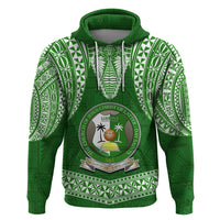Tonga Liahona High School Hoodie Traditional Ngatu and Polynesian Pattern LT03 Pullover Hoodie Green - Polynesian Pride