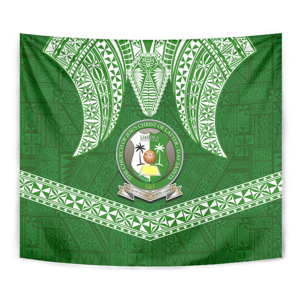 Tonga Liahona High School Tapestry Traditional Ngatu and Polynesian Pattern LT03 - Polynesian Pride