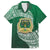 Tonga Saineha High School Family Matching Off Shoulder Long Sleeve Dress and Hawaiian Shirt Traditional Ngatu and Polynesian Pattern LT03 Dad's Shirt - Short Sleeve Green - Polynesian Pride