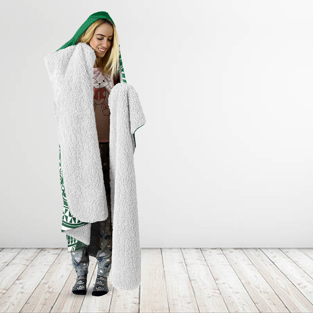 Tonga Saineha High School Hooded Blanket Traditional Ngatu and Polynesian Pattern LT03 - Polynesian Pride