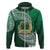 Tonga Saineha High School Hoodie Traditional Ngatu and Polynesian Pattern LT03 Zip Hoodie Green - Polynesian Pride