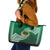 Tonga Saineha High School Leather Tote Bag Traditional Ngatu and Polynesian Pattern LT03 Green - Polynesian Pride