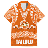 Tonga Tailulu College Family Matching Tank Maxi Dress and Hawaiian Shirt Traditional Ngatu and Polynesian Pattern LT03 Dad's Shirt - Short Sleeve Orange - Polynesian Pride