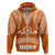 Tonga Tailulu College Hoodie Traditional Ngatu and Polynesian Pattern LT03 Zip Hoodie Orange - Polynesian Pride