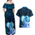 Dolphin Couple Love Story Valentine Day Couples Matching Off Shoulder Maxi Dress and Hawaiian Shirt With Polynesian Tribal Tattoo Blue Style LT03 - Polynesian Pride