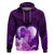 Dolphin Couple Love Story Valentine Day Hoodie With Polynesian Tribal Tattoo Purple Style LT03 Pullover Hoodie Purple - Polynesian Pride