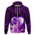 Dolphin Couple Love Story Valentine Day Hoodie With Polynesian Tribal Tattoo Purple Style LT03 Zip Hoodie Purple - Polynesian Pride