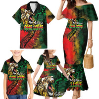 Aotearoa One Love Family Matching Mermaid Dress and Hawaiian Shirt Reggae Lion with Kakahu Huruhuru LT03 - Polynesian Pride
