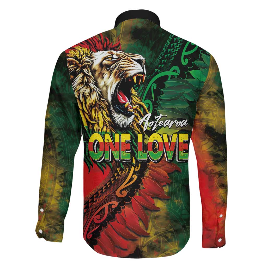 Aotearoa One Love Family Matching Mermaid Dress and Hawaiian Shirt Reggae Lion with Kakahu Huruhuru LT03 - Polynesian Pride