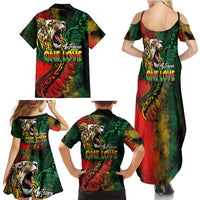 Aotearoa One Love Family Matching Summer Maxi Dress and Hawaiian Shirt Reggae Lion with Kakahu Huruhuru LT03 - Polynesian Pride