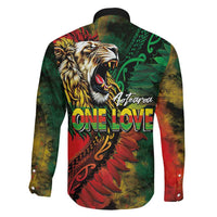 Aotearoa One Love Family Matching Tank Maxi Dress and Hawaiian Shirt Reggae Lion with Kakahu Huruhuru LT03 - Polynesian Pride