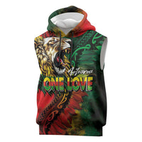 Aotearoa One Love Sleeveless Hoodie Reggae Lion with Kakahu Huruhuru