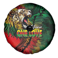 Aotearoa One Love Spare Tire Cover Reggae Lion with Kakahu Huruhuru