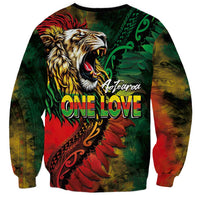Aotearoa One Love Sweatshirt Reggae Lion with Kakahu Huruhuru