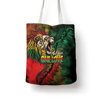Aotearoa One Love Tote Bag Reggae Lion with Kakahu Huruhuru