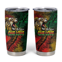 Aotearoa One Love Tumbler Cup Reggae Lion with Kakahu Huruhuru