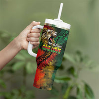 Aotearoa One Love Tumbler With Handle Reggae Lion with Kakahu Huruhuru