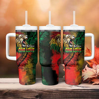 Aotearoa One Love Tumbler With Handle Reggae Lion with Kakahu Huruhuru