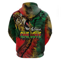 Aotearoa One Love Zip Hoodie Reggae Lion with Kakahu Huruhuru
