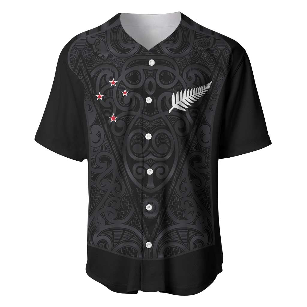 Custom Aotearoa Rugby Baseball Jersey Fern Blacks-Traditional Maori Motifs Design