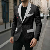 Custom Aotearoa Rugby Blazer Fern Blacks-Traditional Maori Motifs Design