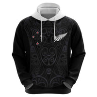 Custom Aotearoa Rugby Hoodie Fern Blacks-Traditional Maori Motifs Design