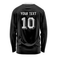 Custom Aotearoa Rugby Long Sleeve Shirt Fern Blacks-Traditional Maori Motifs Design