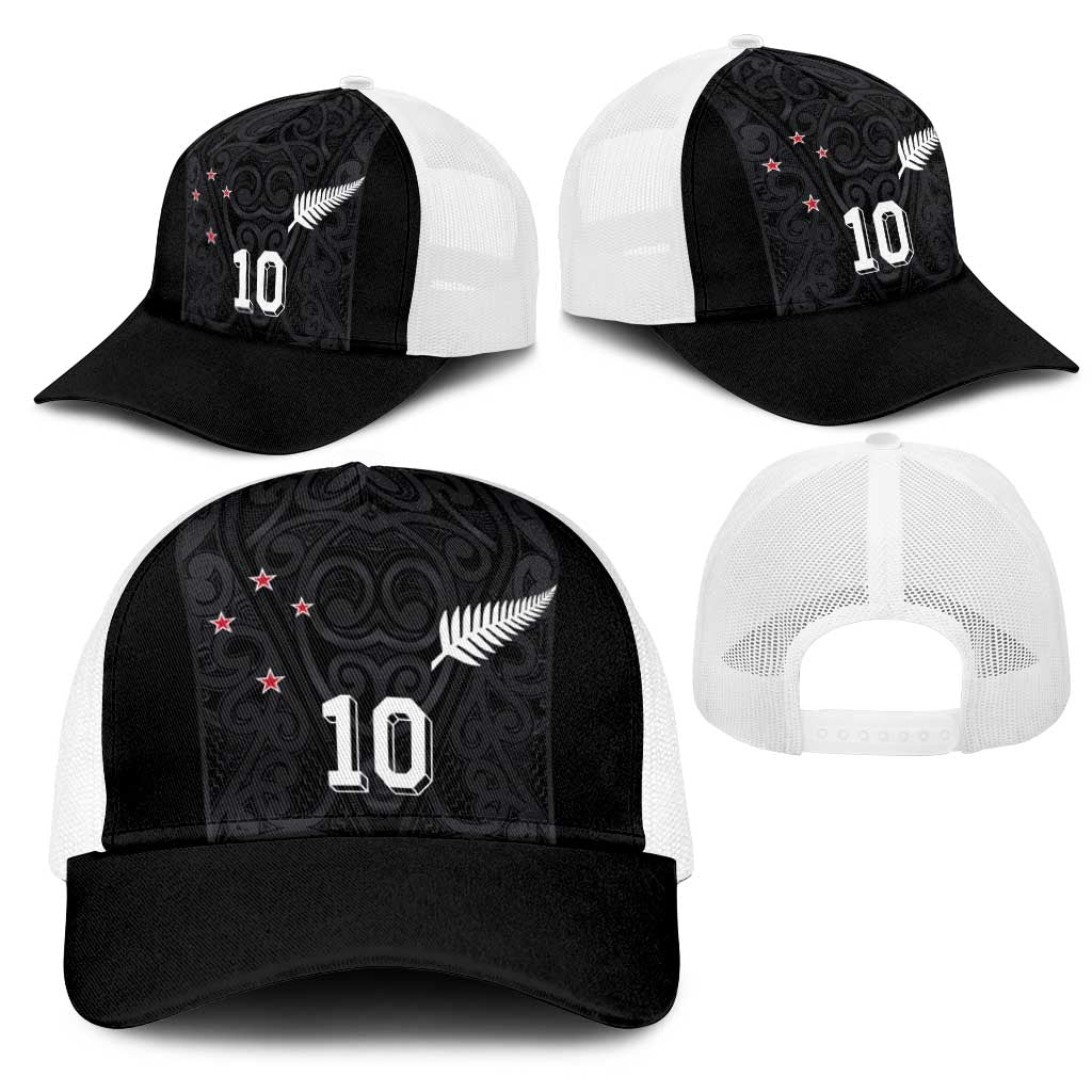 Custom Aotearoa Rugby Mesh Trucker Cap Fern Blacks-Traditional Maori Motifs Design