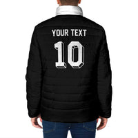 Custom Aotearoa Rugby Padded Jacket Fern Blacks-Traditional Maori Motifs Design