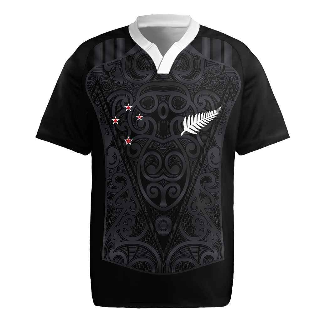 Custom Aotearoa Rugby Rugby Jersey Fern Blacks-Traditional Maori Motifs Design