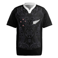 Custom Aotearoa Rugby Rugby Jersey Fern Blacks-Traditional Maori Motifs Design