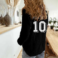 Custom Aotearoa Rugby Women Casual Shirt Fern Blacks-Traditional Maori Motifs Design
