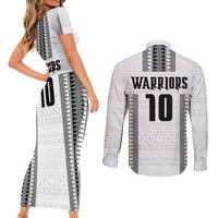Fiji Rugby Warriors Couples Matching Short Sleeve Bodycon Dress and Long Sleeve Button Shirt Masi Tribal Pattern Go Champion 2024 LT03 - Polynesian Pride