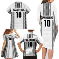 Fiji Rugby Warriors Family Matching Long Sleeve Bodycon Dress and Hawaiian Shirt Masi Tribal Pattern Go Champion 2024 LT03 - Polynesian Pride
