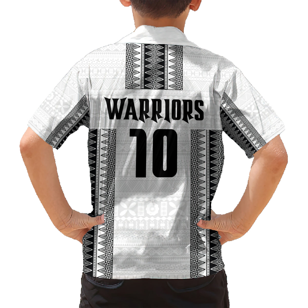Fiji Rugby Warriors Family Matching Short Sleeve Bodycon Dress and Hawaiian Shirt Masi Tribal Pattern Go Champion 2024