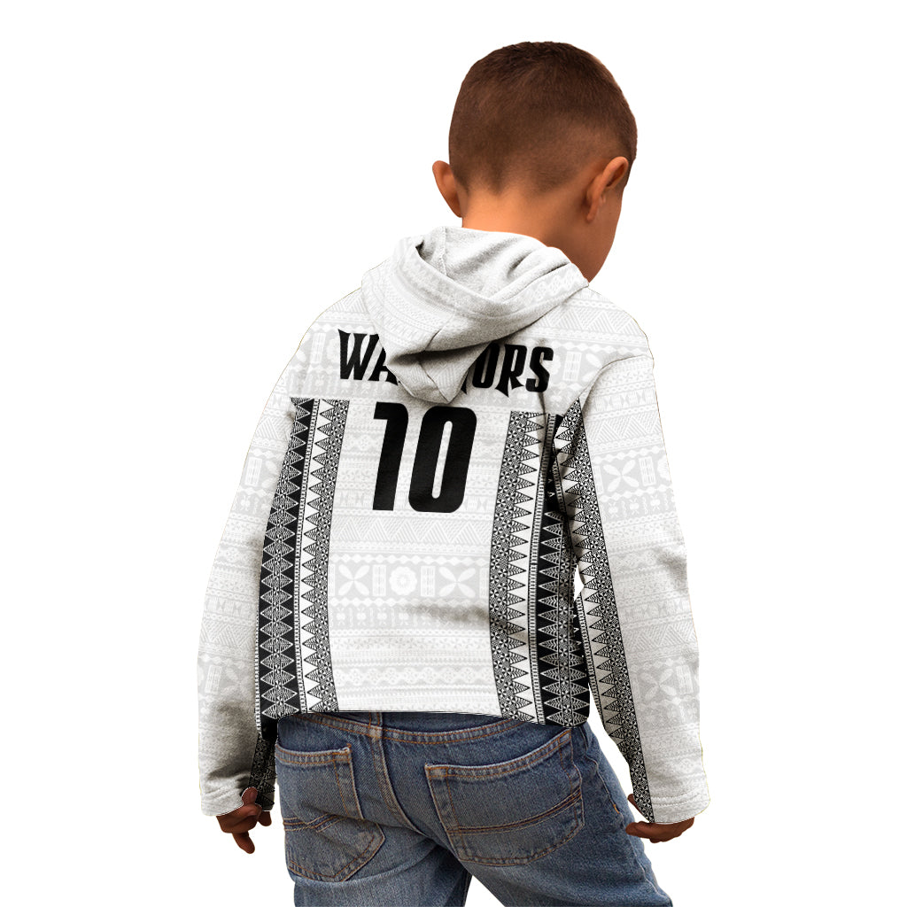 Fiji Rugby Warriors Kid Hoodie Masi Tribal Pattern Go Champion 2024