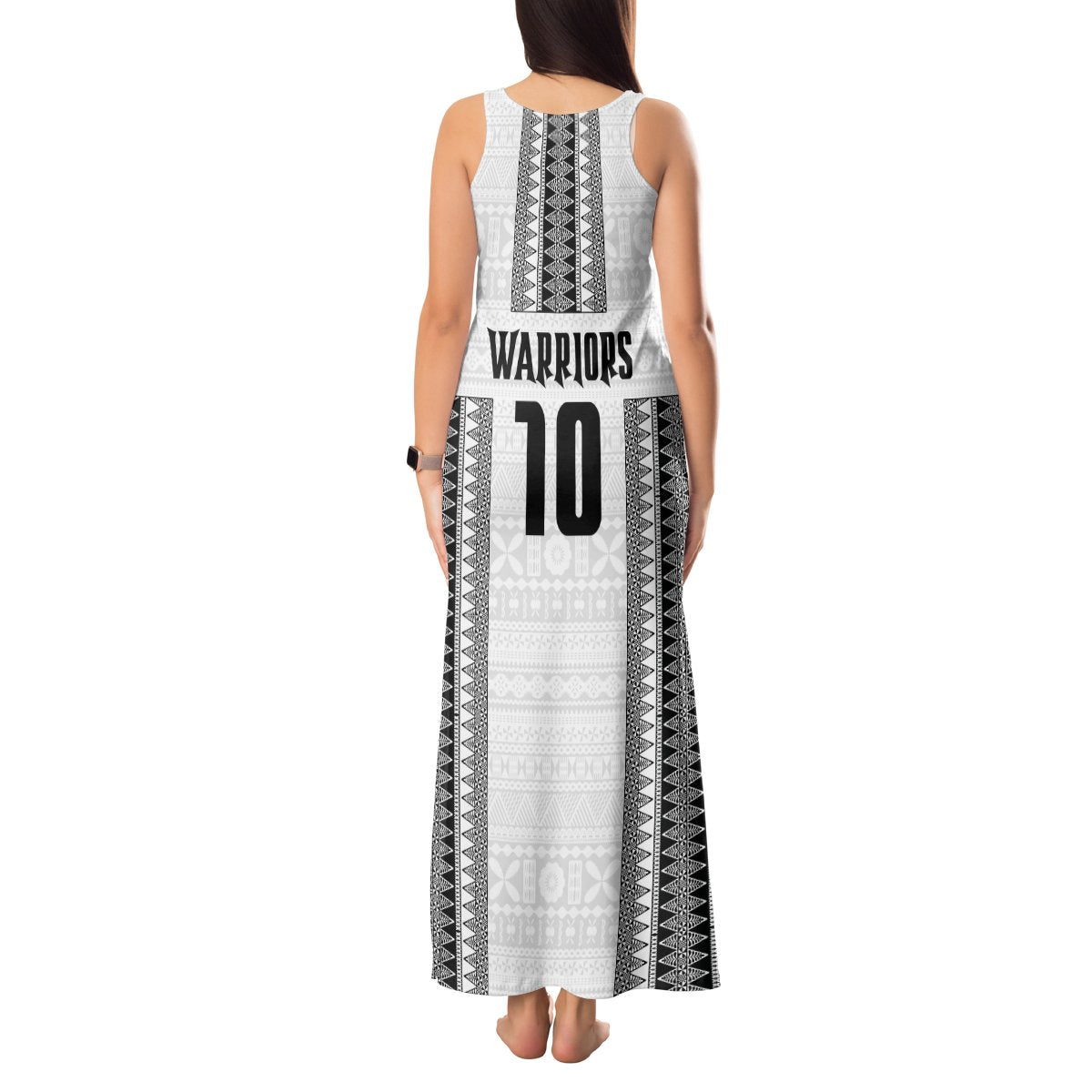 Fiji Rugby Warriors Tank Maxi Dress Masi Tribal Pattern Go Champion 2024