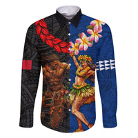 Hawaii and Samoa Together Family Matching Mermaid Dress and Hawaiian Shirt Samoan Warrior and Beauty Hula Girl