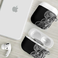 Samoan DNA Art Tattoo AirPods Case Polynesian Pattern Black Color