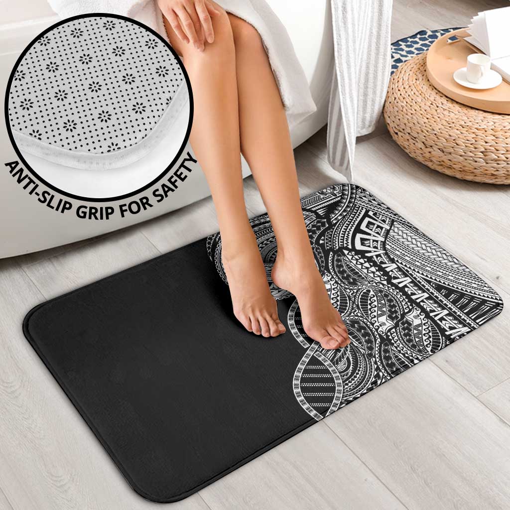 Samoan DNA Art Tattoo Bathroom Set Polynesian Pattern Black Color