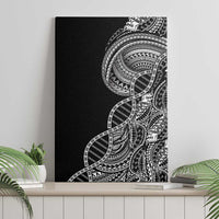 Samoan DNA Art Tattoo Canvas Wall Art Polynesian Pattern Black Color