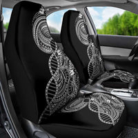 Samoan DNA Art Tattoo Car Seat Cover Polynesian Pattern Black Color