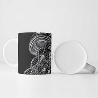 Samoan DNA Art Tattoo Ceramic Mug Polynesian Pattern Black Color