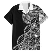 Samoan DNA Art Tattoo Family Matching Mermaid Dress and Hawaiian Shirt Polynesian Pattern Black Color LT03 Dad's Shirt - Short Sleeve Black - Polynesian Pride