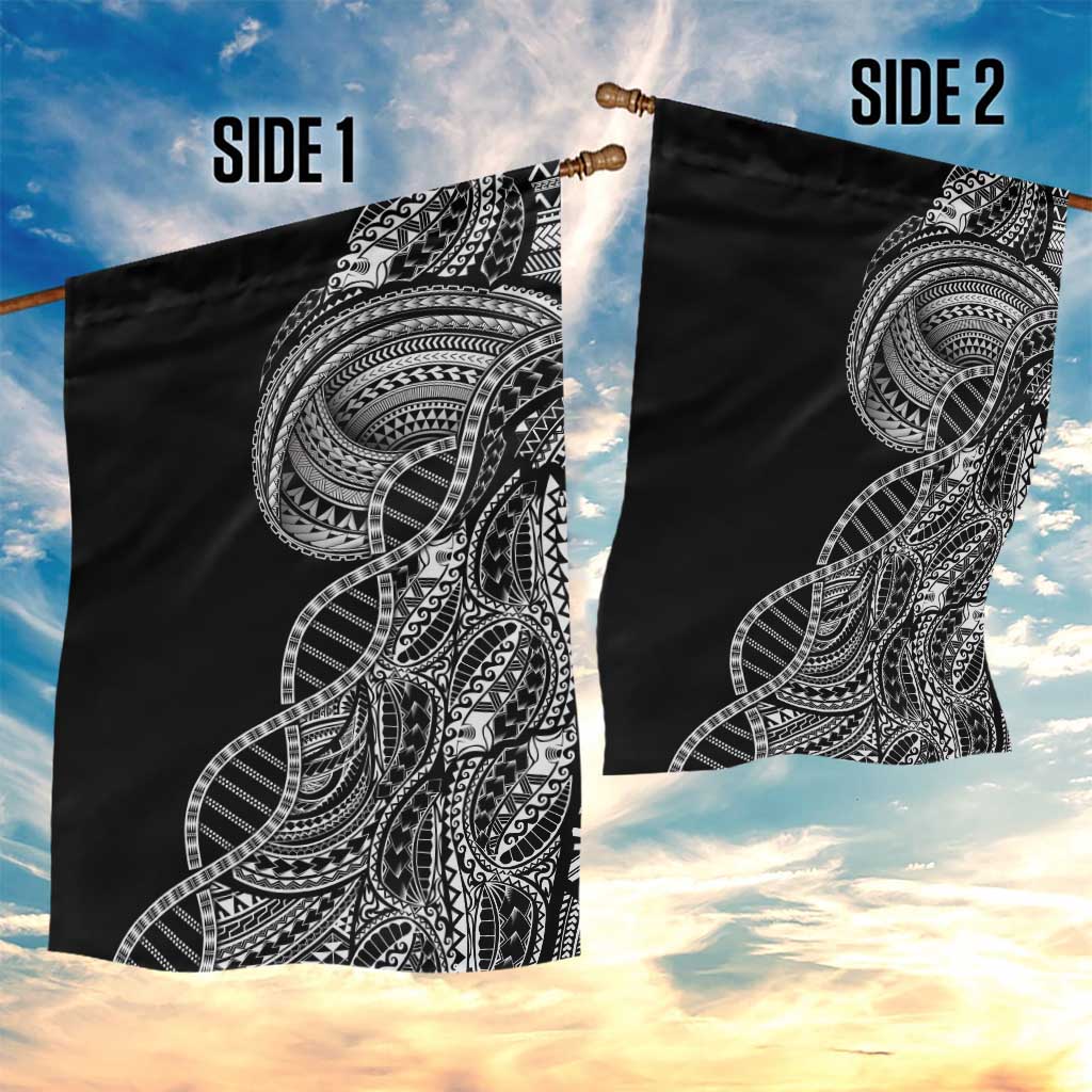 Samoan DNA Art Tattoo Garden Flag Polynesian Pattern Black Color