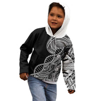 Samoan DNA Art Tattoo Kid Hoodie Polynesian Pattern Black Color