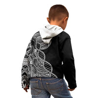 Samoan DNA Art Tattoo Kid Hoodie Polynesian Pattern Black Color